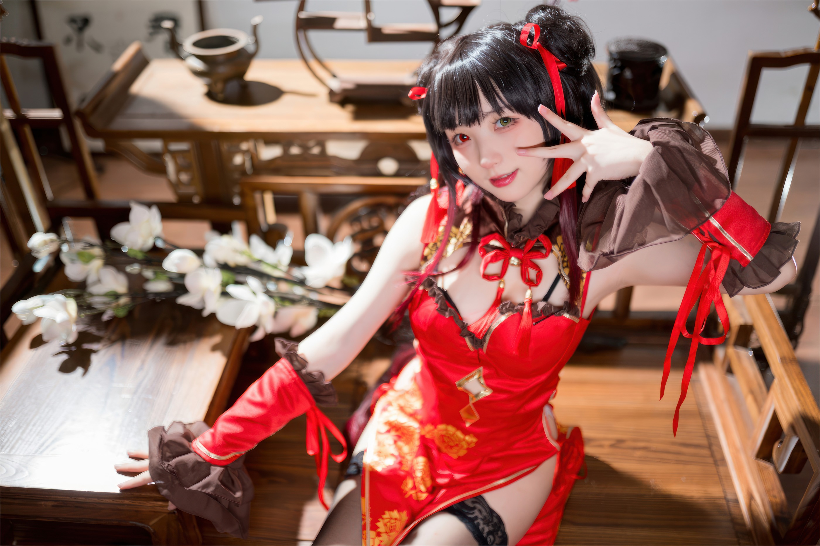 图片[1]-花铃 – NO.038 时崎狂三旗袍[66P]-XikXak